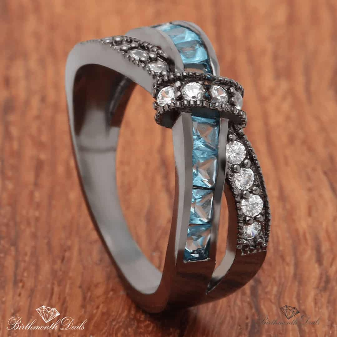 March Aquamarine Birthstone Ring - Birthmonth Deals