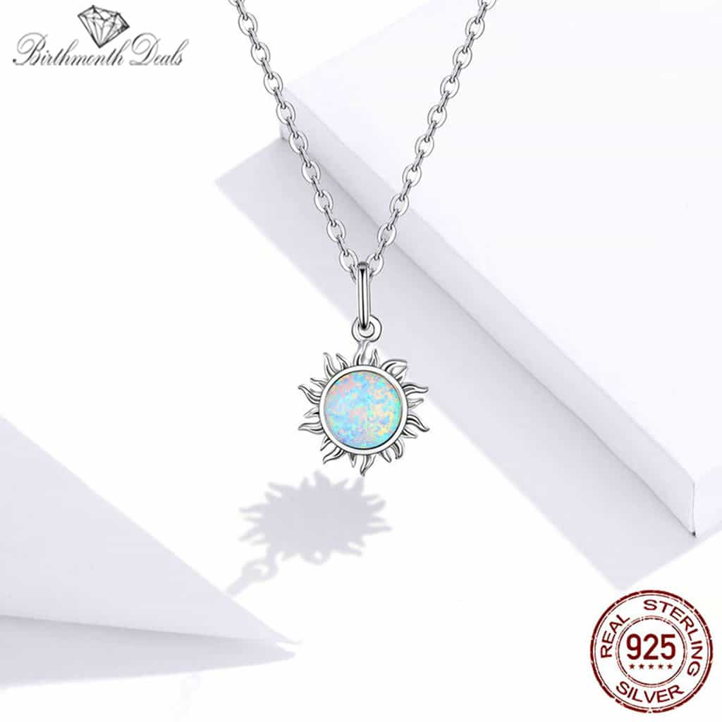 October Opal Birthstone Necklace - Birthmonth Deals