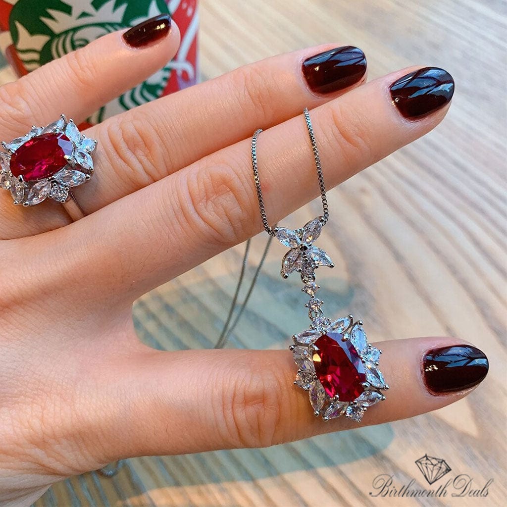 July Ruby Birthstone Jewelry Set - Birthmonth Deals