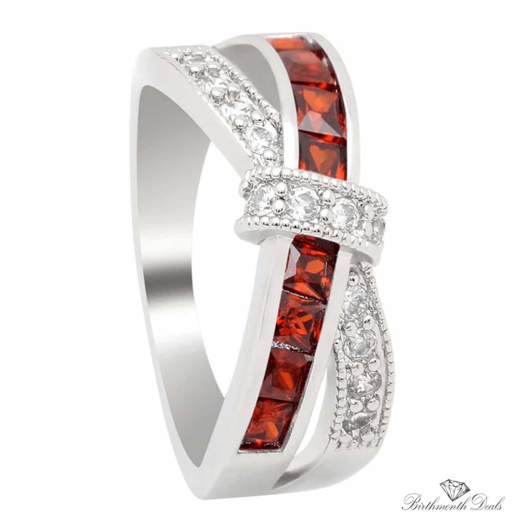 January Garnet Birthstone Ring - Birthmonth Deals