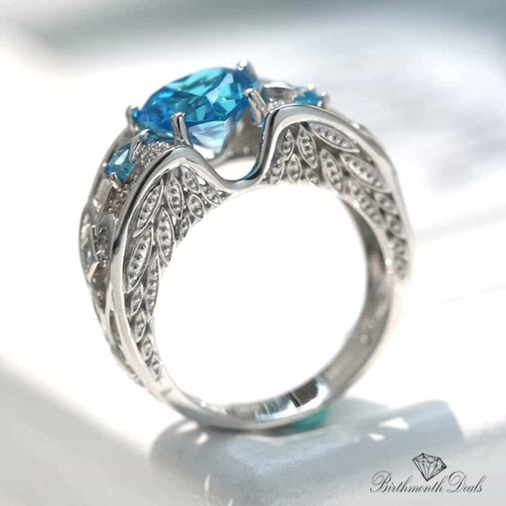 March Aquamarine Birthstone Ring - Birthmonth Deals