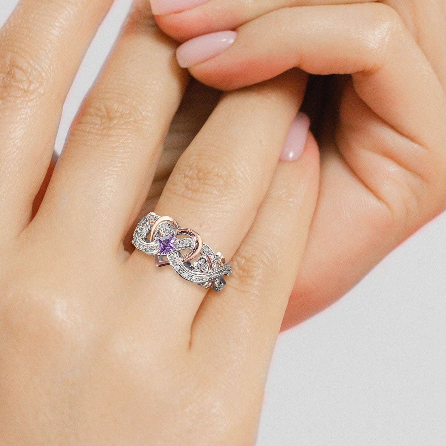 February Amethyst Birthstone Ring