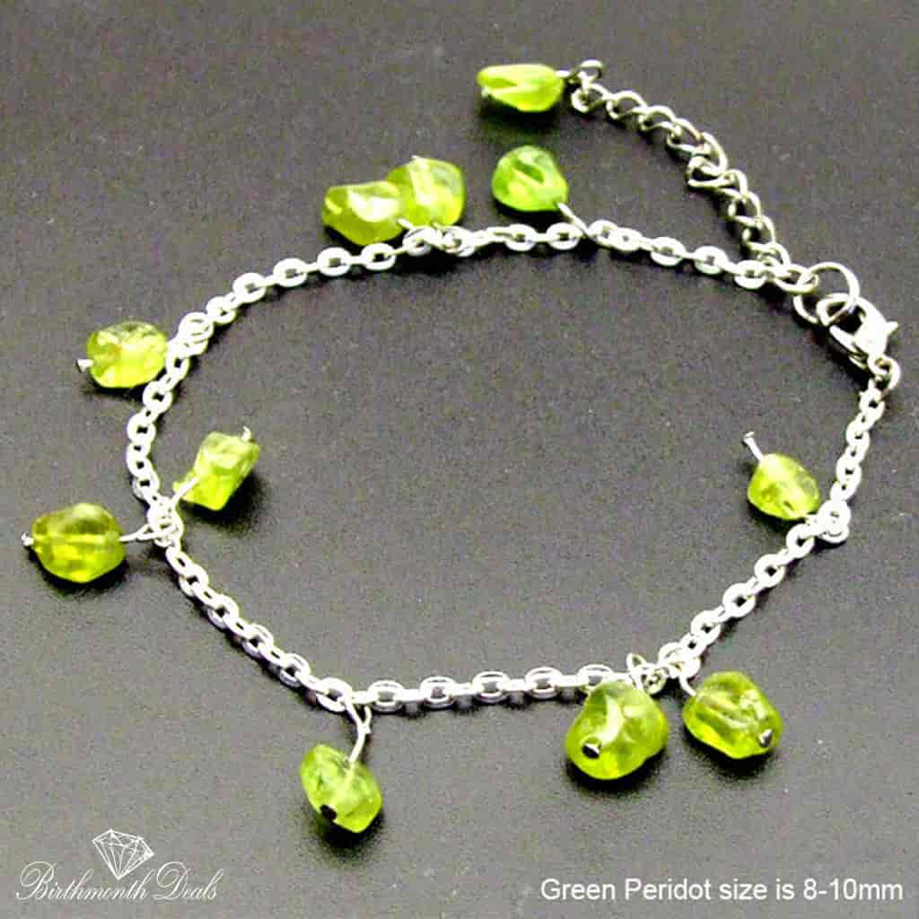 August Peridot Birthstone Bracelet - Birthmonth Deals