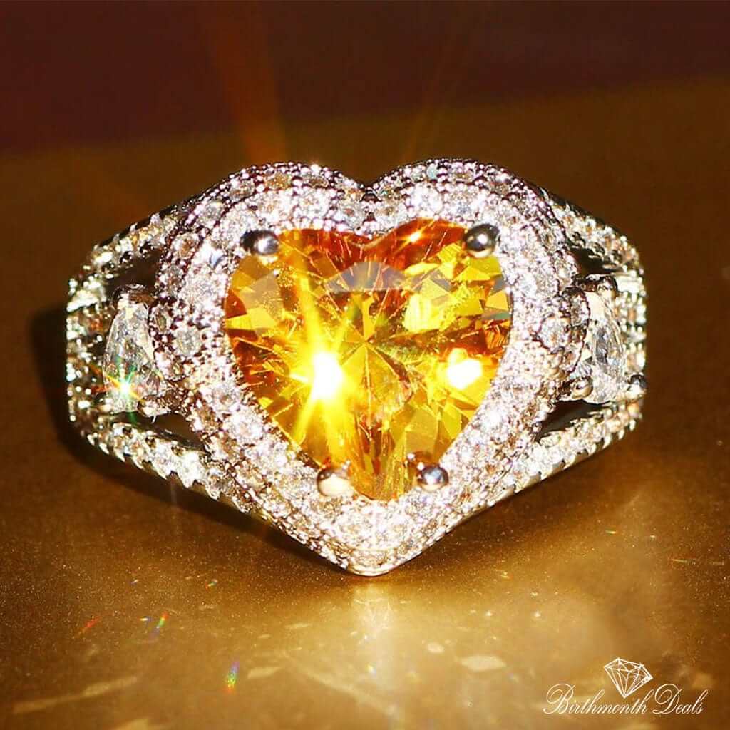 November Citrine Birthstone Ring - Birthmonth Deals