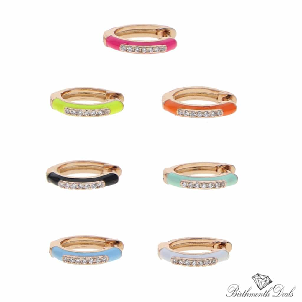 6pc - Enamel Stacking Earring Set - Birthmonth Deals