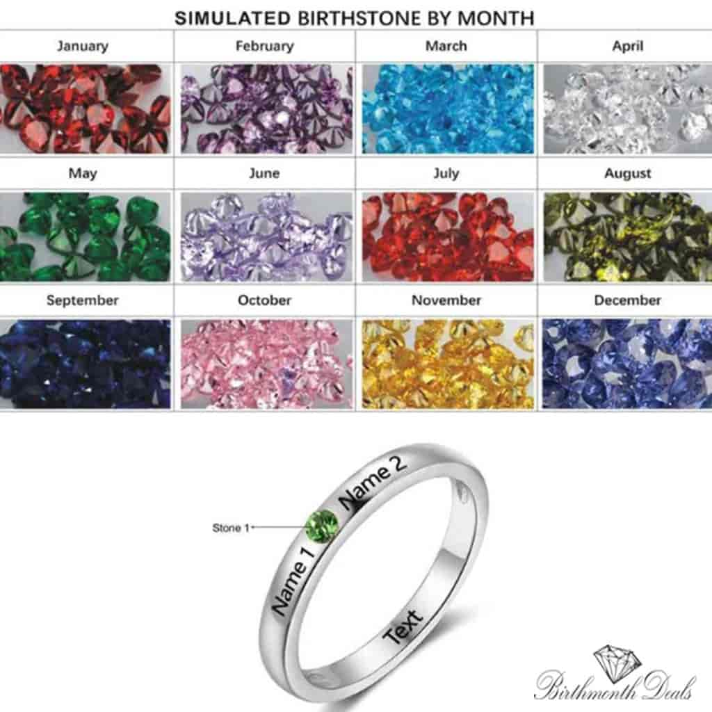 Personalized Sterling Silver Engravable Ring - Birthmonth Deals