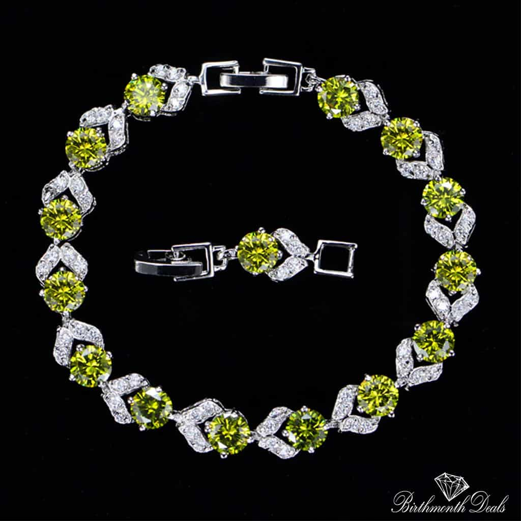 August Peridot Birthstone Bracelet - Birthmonth Deals