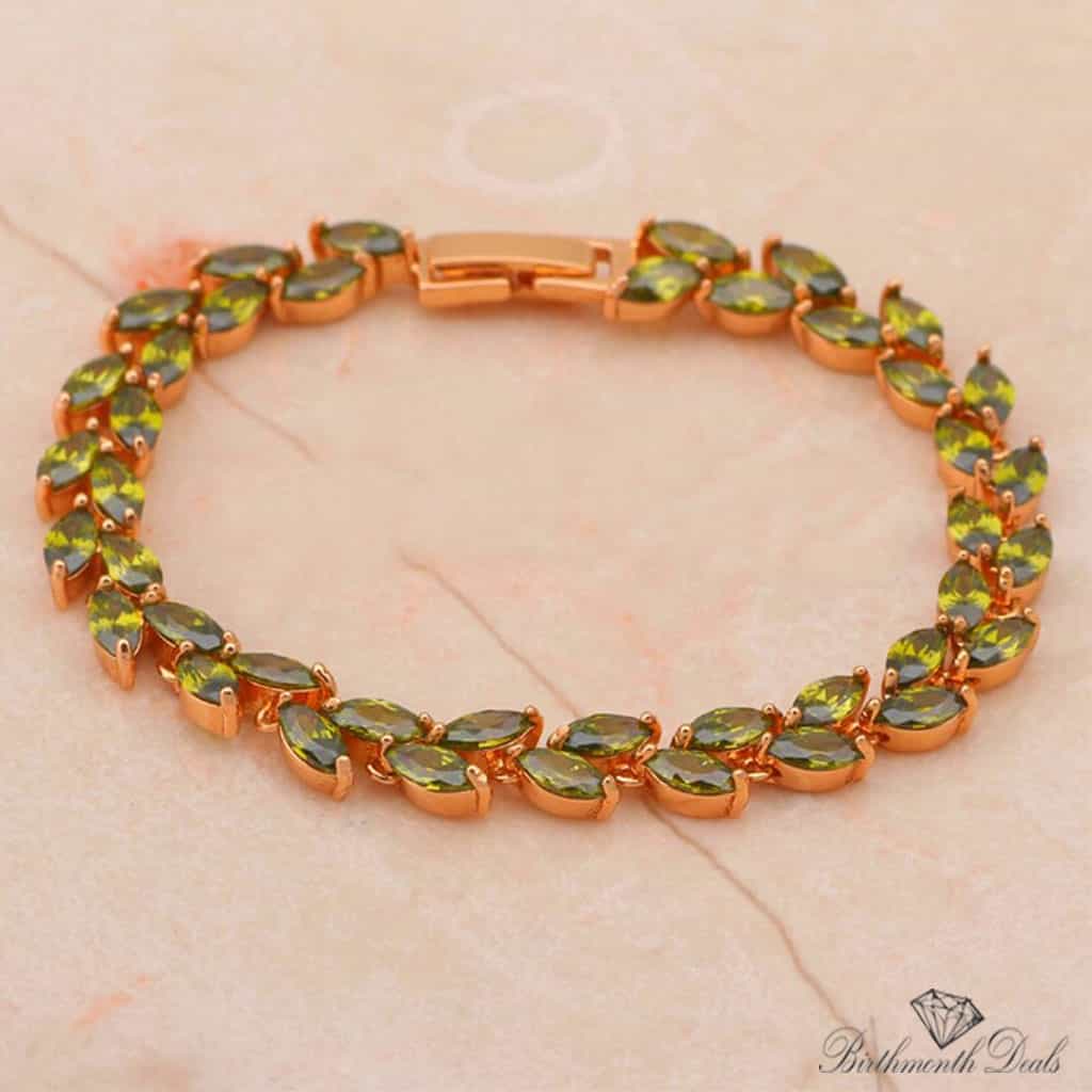 August Peridot Birthstone Bracelet - Birthmonth Deals