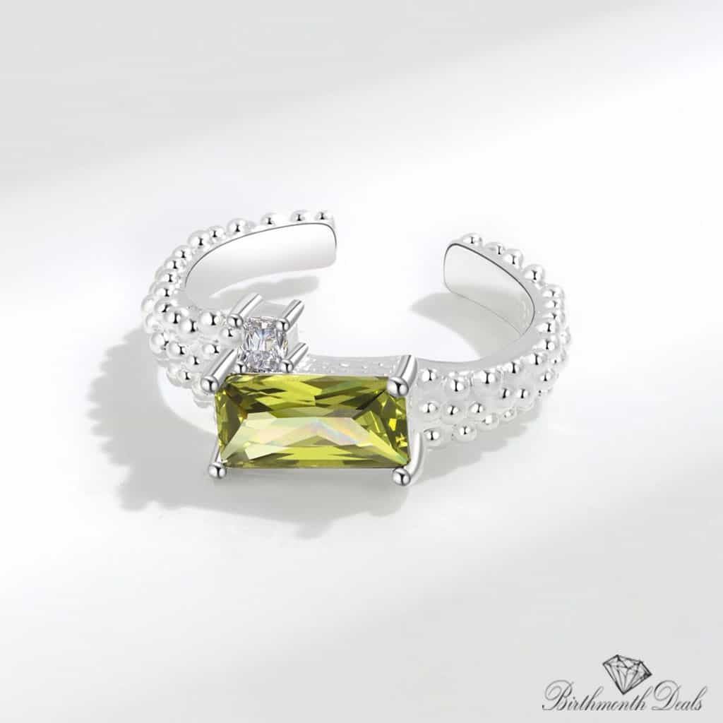 August Peridot Birthstone Ring - Birthmonth Deals