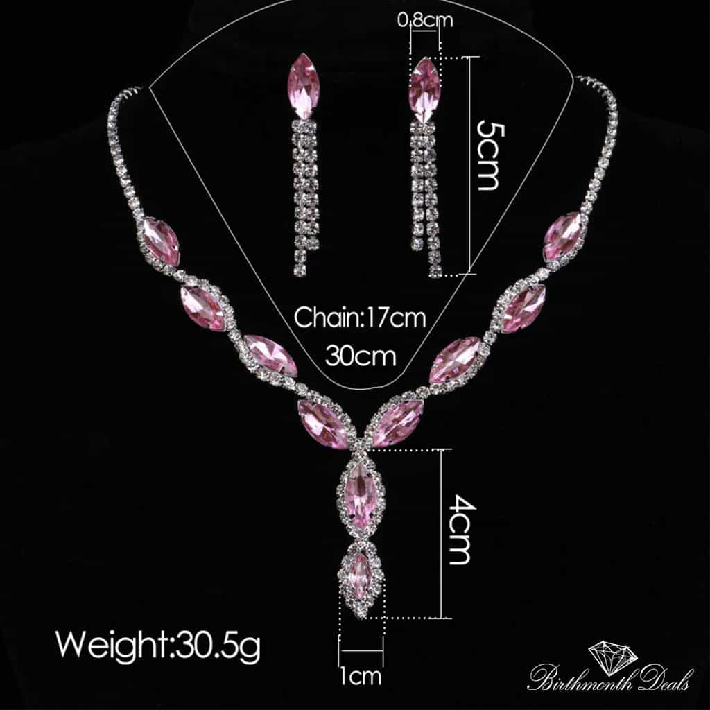 October Pink Tourmaline Birthstone Jewelry Set - Birthmonth Deals