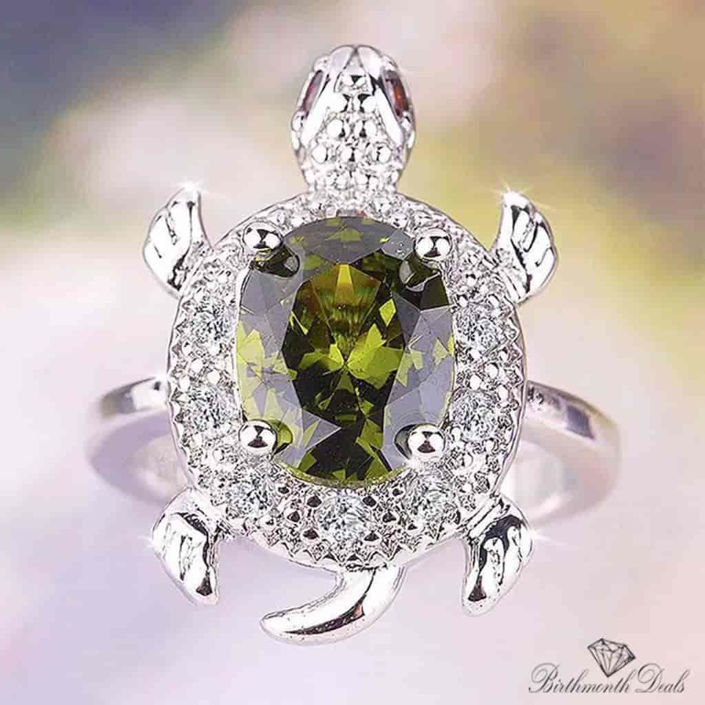 August Peridot Birthstone Ring - Birthmonth Deals