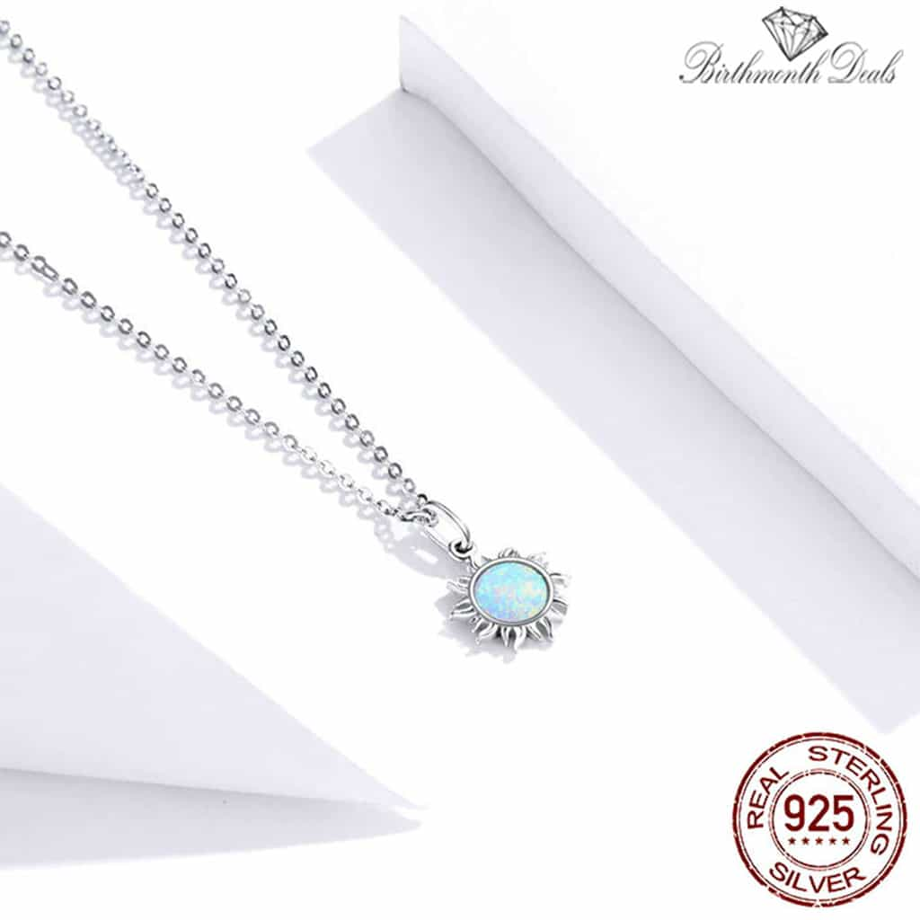 October Opal Birthstone Necklace - Birthmonth Deals