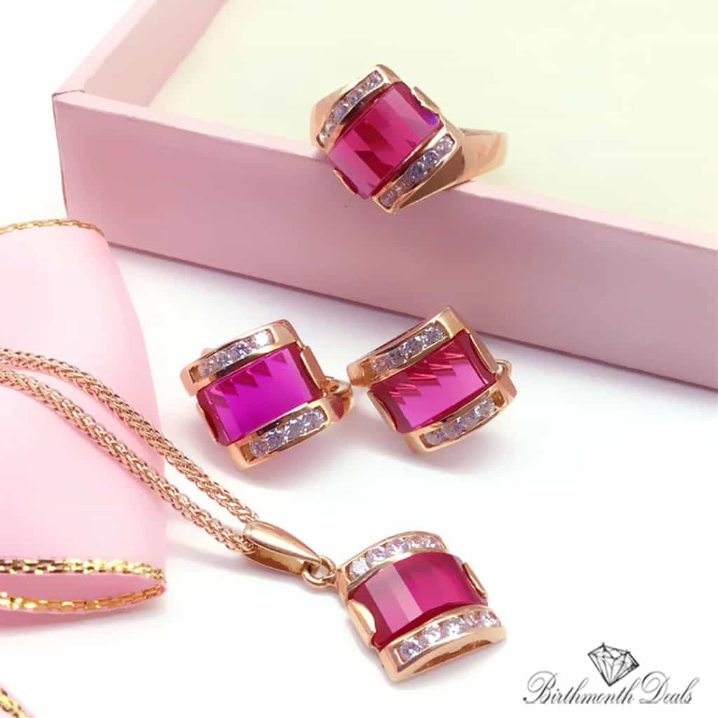 July Ruby Birthstone Jewelry Set - Birthmonth Deals