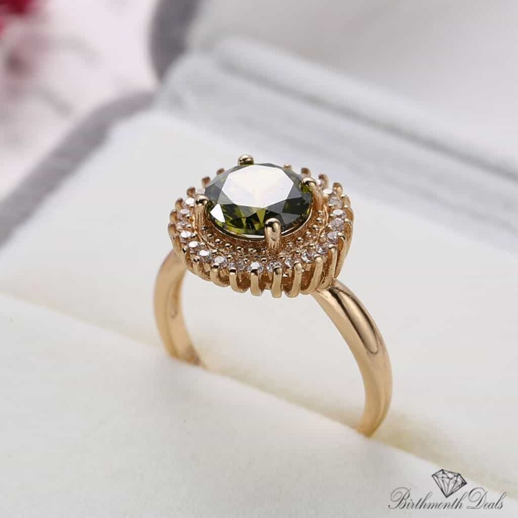 August Peridot Birthstone Ring - Birthmonth Deals