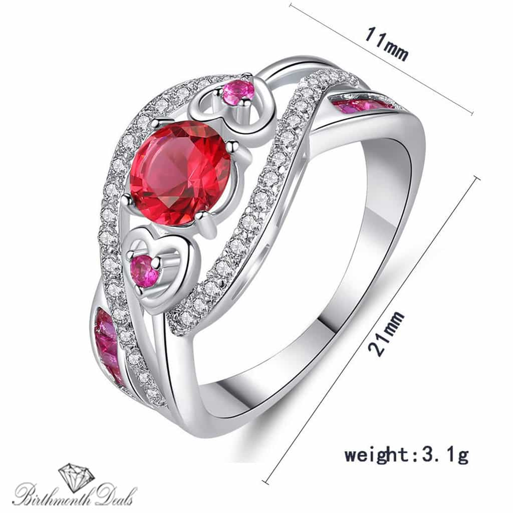 July Ruby Birthstone Ring - Birthmonth Deals