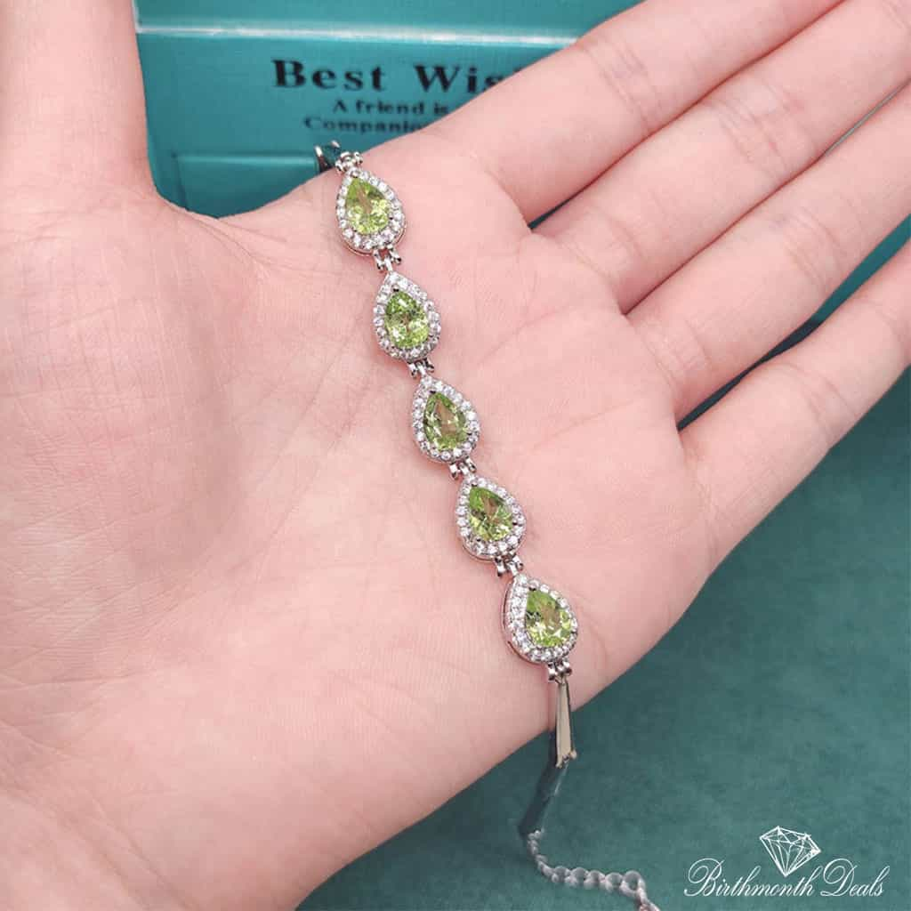 August Peridot Birthstone Bracelet - Birthmonth Deals