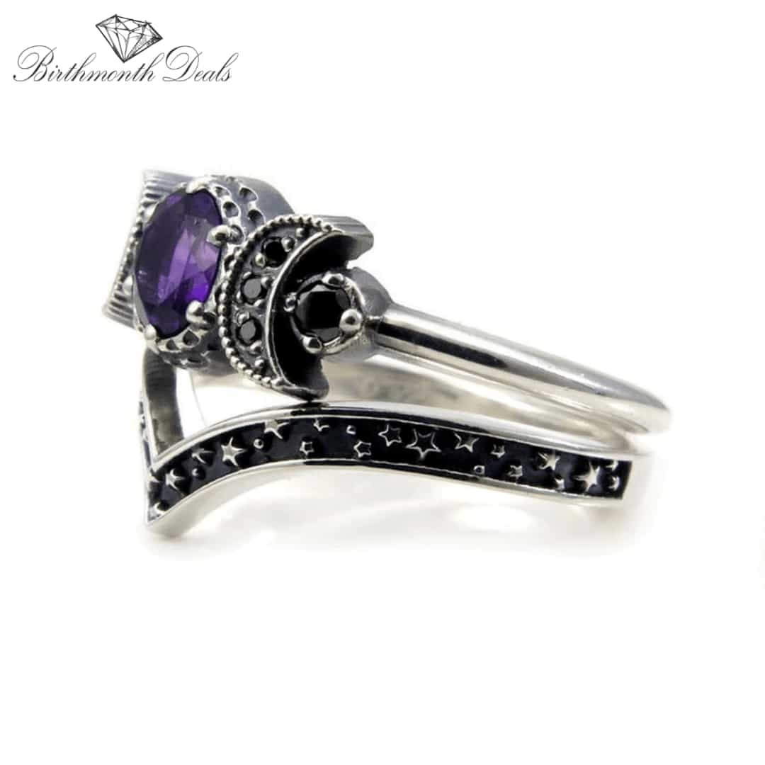 February Amethyst Birthstone Stacking Ring - Birthmonth Deals