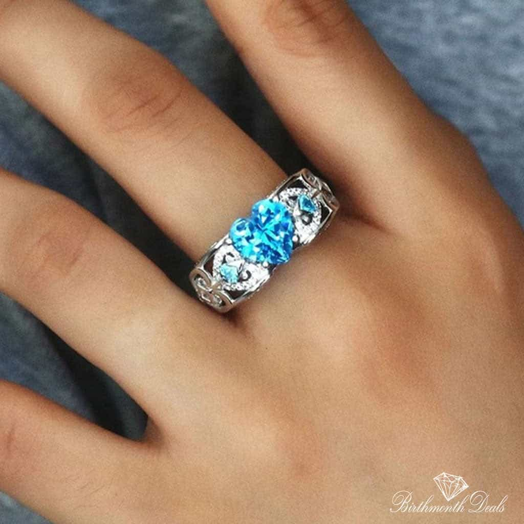 March Aquamarine Birthstone Ring - Birthmonth Deals