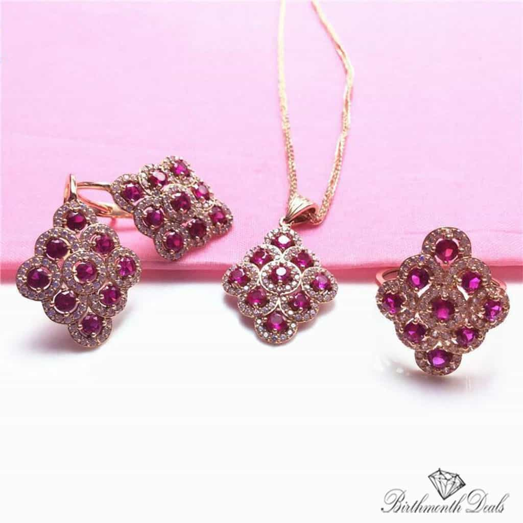 July Ruby Birthstone Jewelry Set - Birthmonth Deals