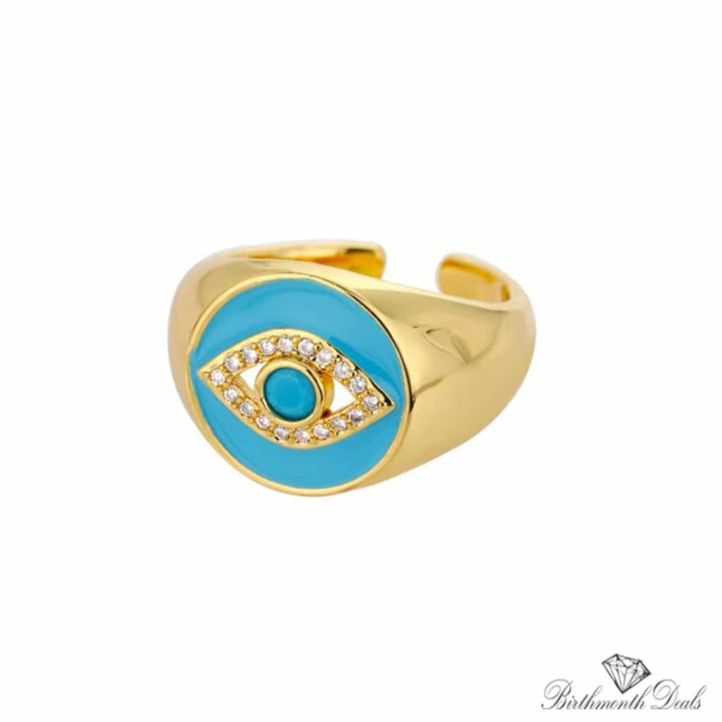 Adjustable Stainless Evil Eye Ring Collection - Birthmonth Deals