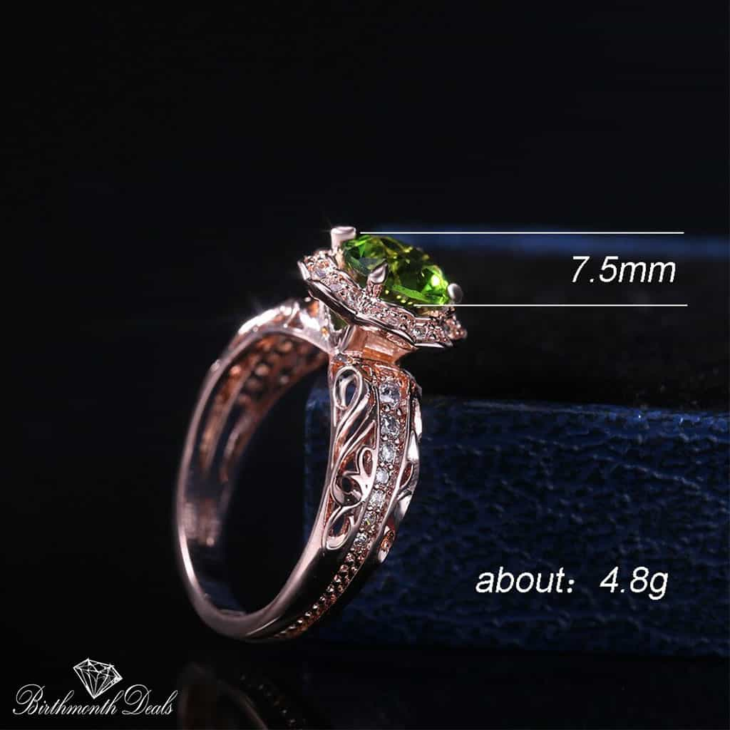 August Peridot Birthstone Ring - Birthmonth Deals