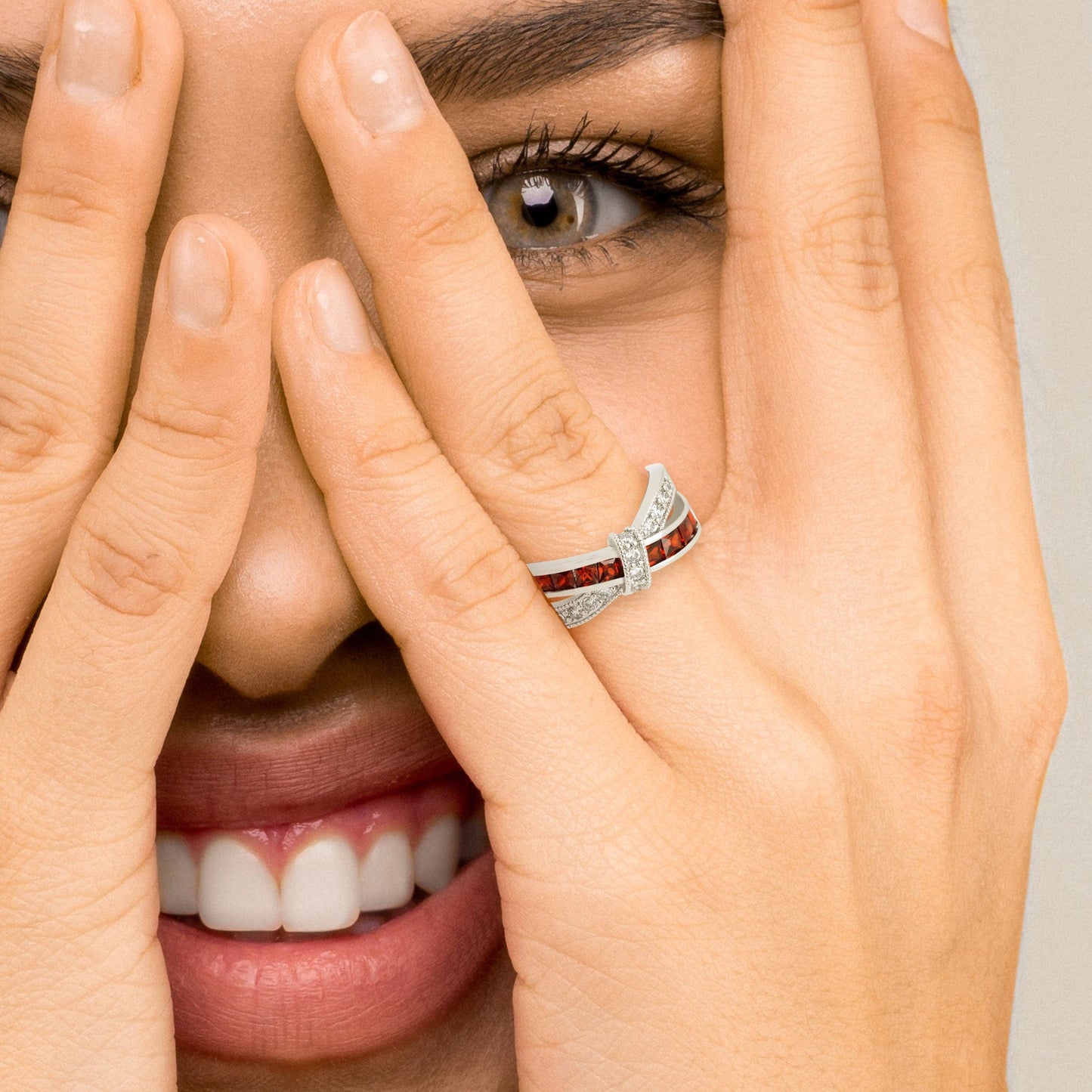 Eternity Garnet Ring