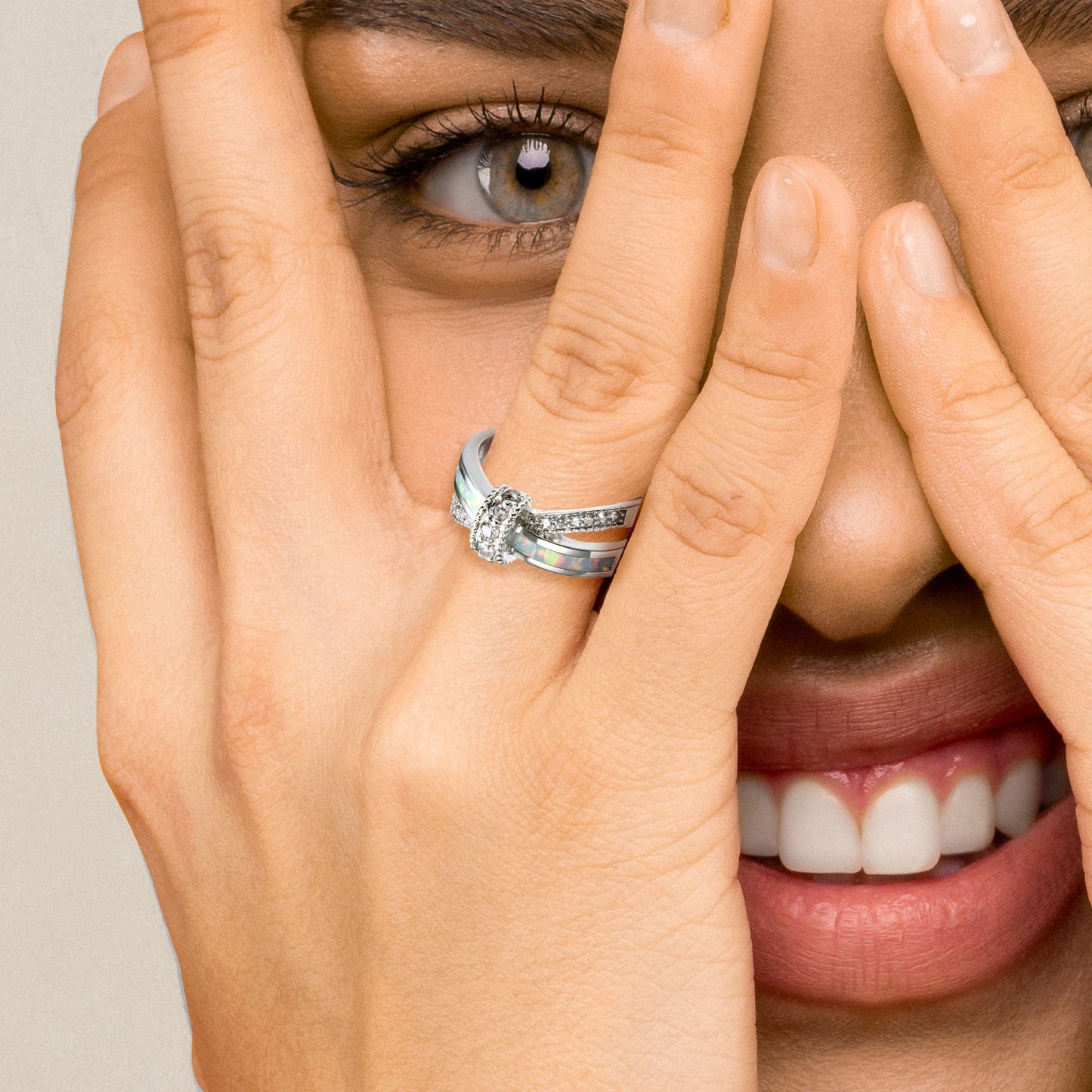 October Opal Birthstone Ring