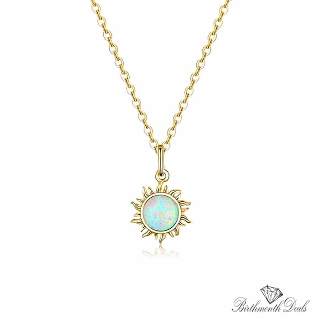 October Opal Birthstone Necklace - Birthmonth Deals