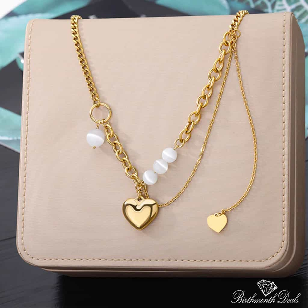 Multi Layered Stainless Necklace in Gold Collection - Birthmonth Deals