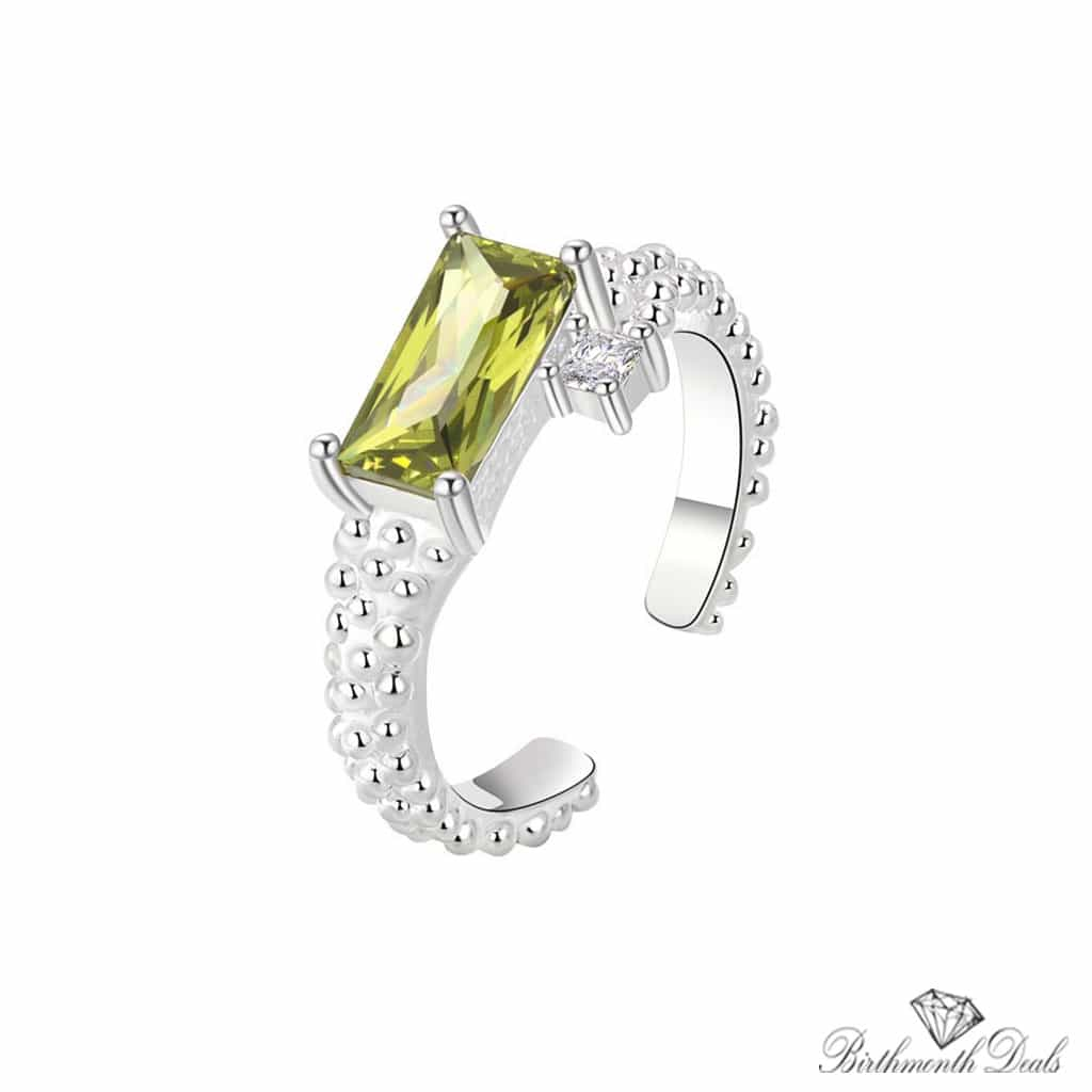 August Peridot Birthstone Ring - Birthmonth Deals