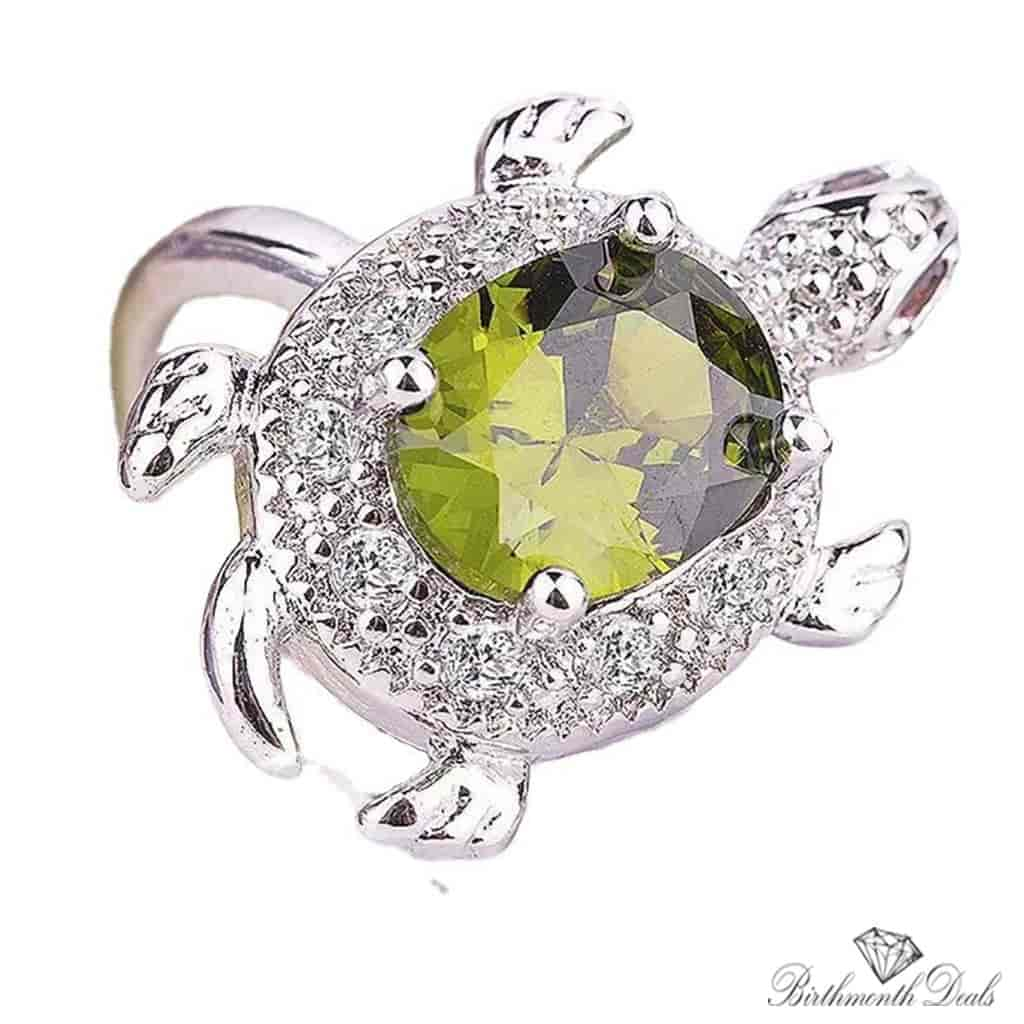 August Peridot Birthstone Ring - Birthmonth Deals