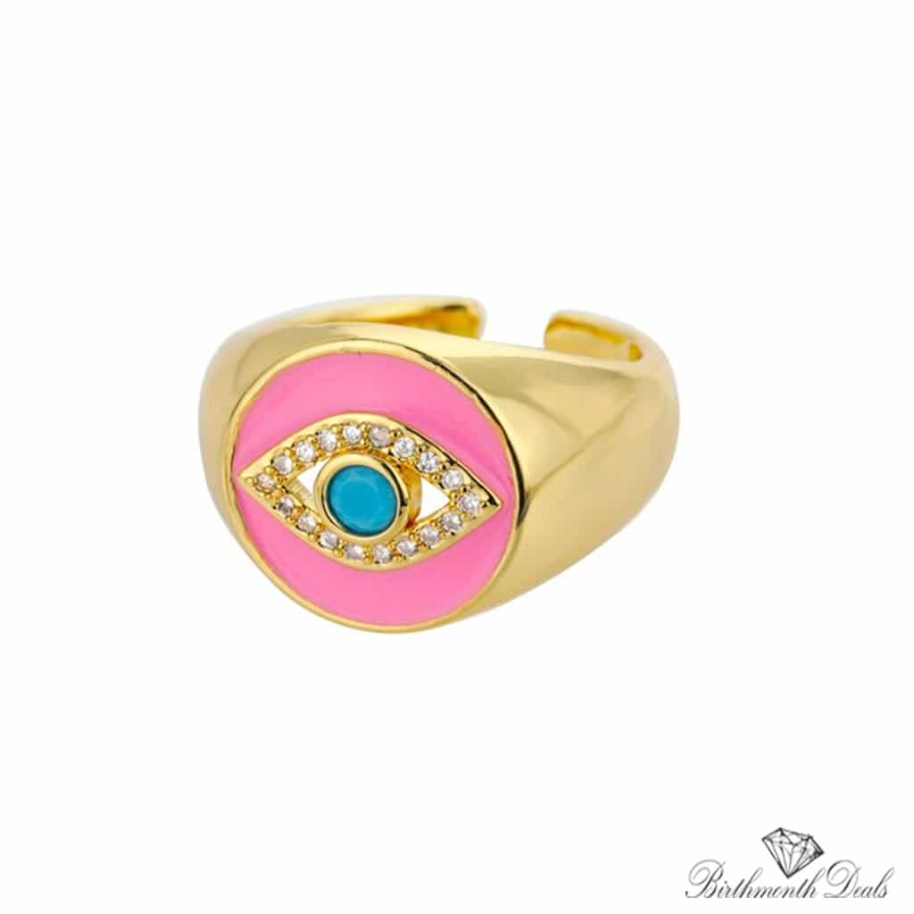 Adjustable Stainless Evil Eye Ring Collection - Birthmonth Deals