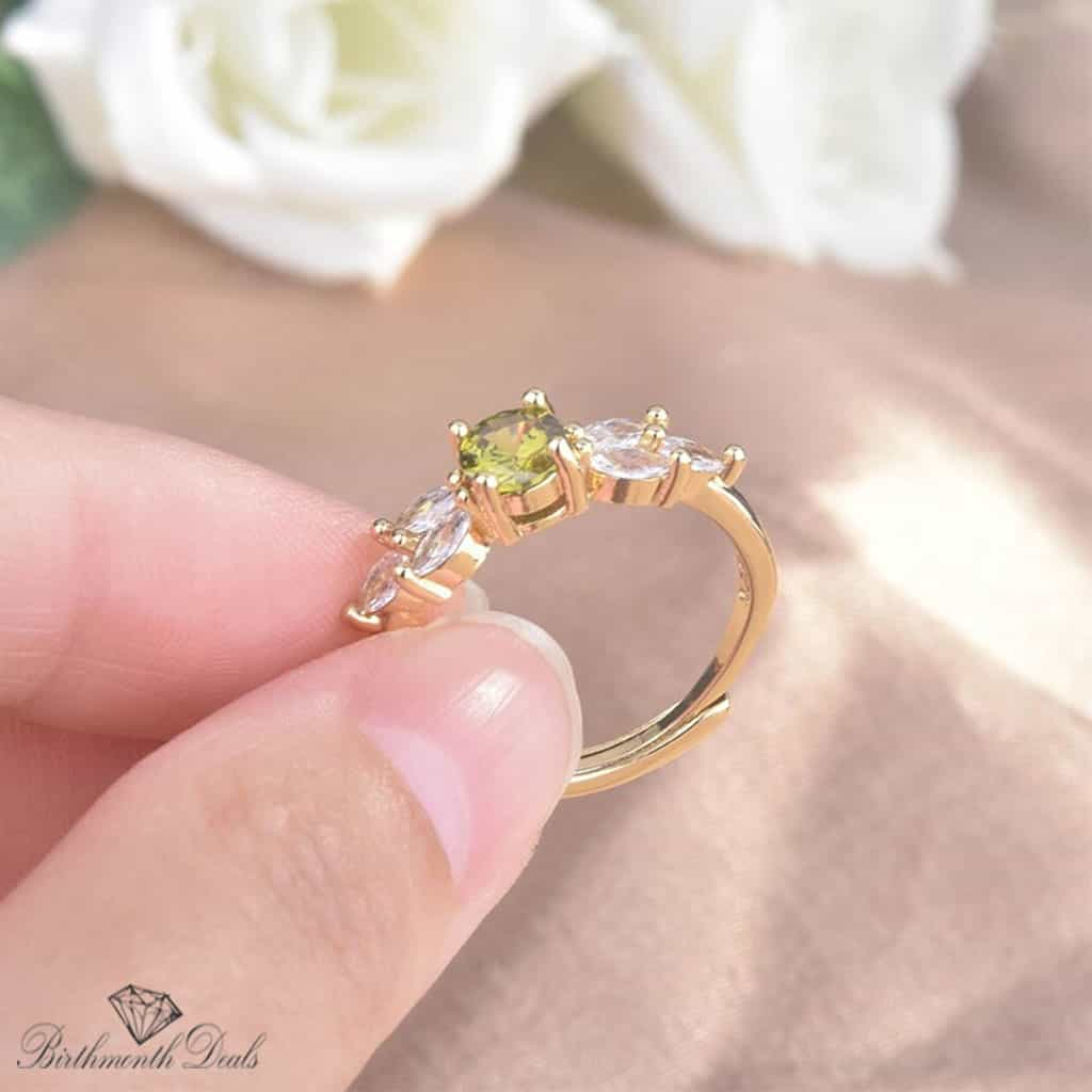 August Peridot Birthstone Ring - Birthmonth Deals