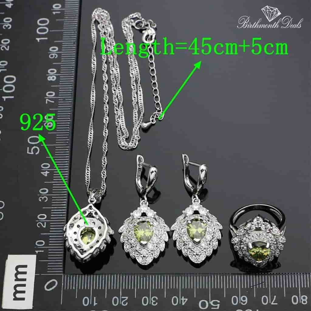 August Peridot Birthstone Jewelry Set - Birthmonth Deals