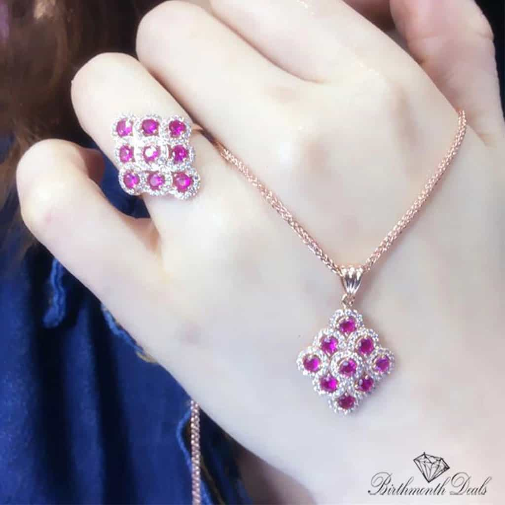 July Ruby Birthstone Jewelry Set - Birthmonth Deals