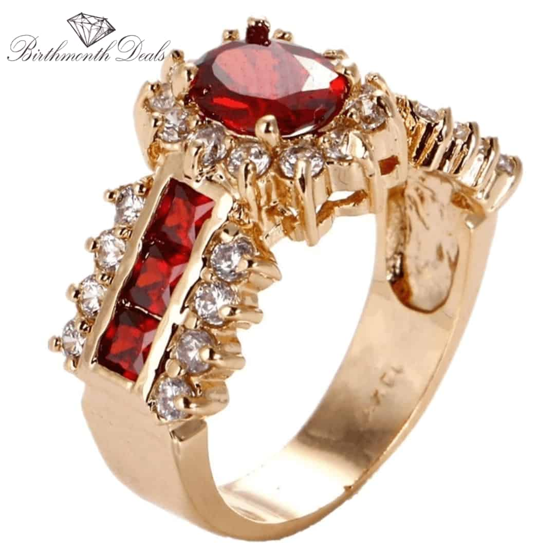 January Garnet Birthstone Ring - Birthmonth Deals