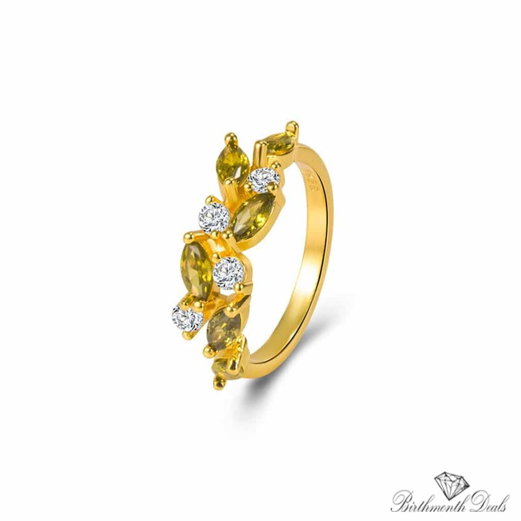 August Peridot Birthstone Ring - Birthmonth Deals