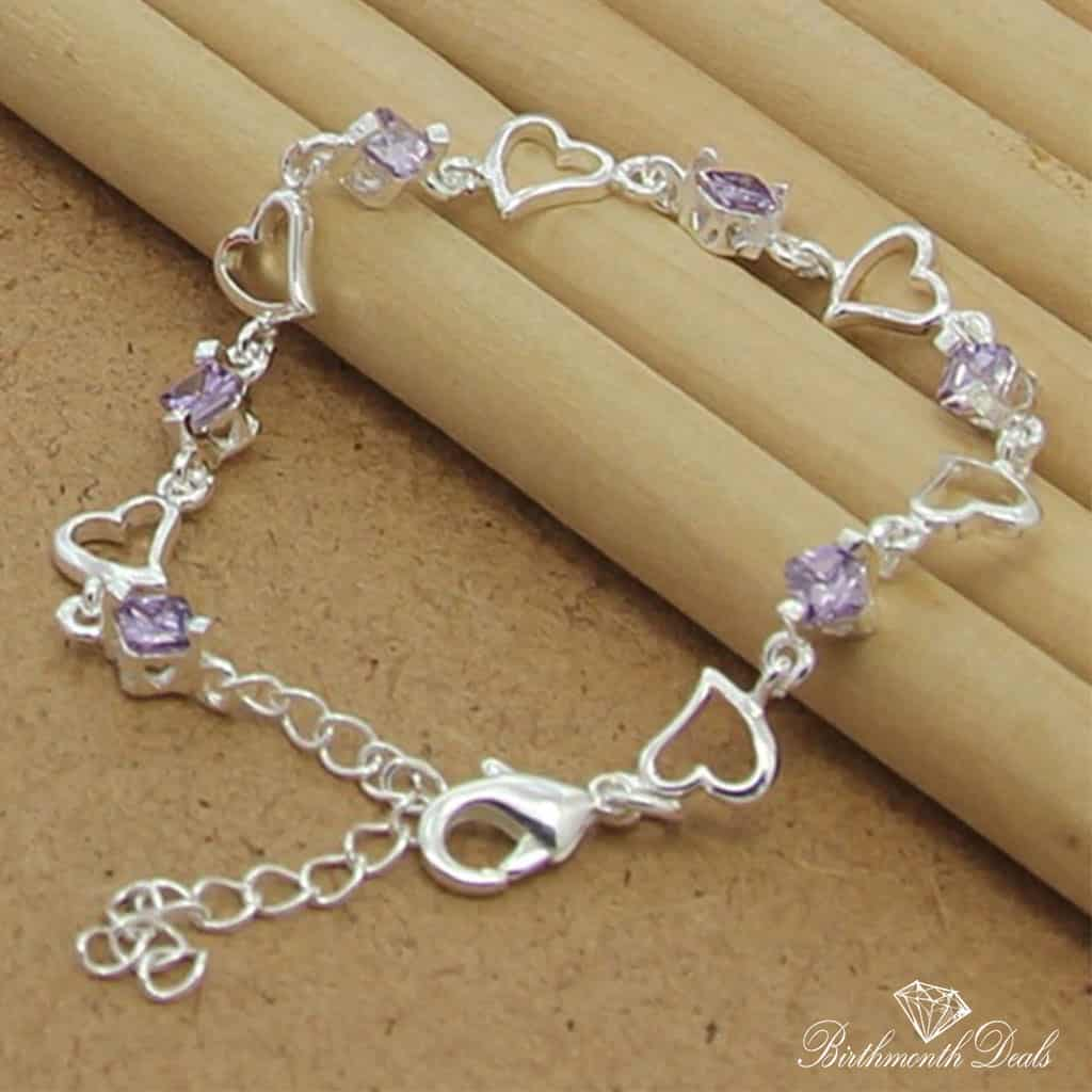 February Amethyst Birthstone Bracelet - Birthmonth Deals