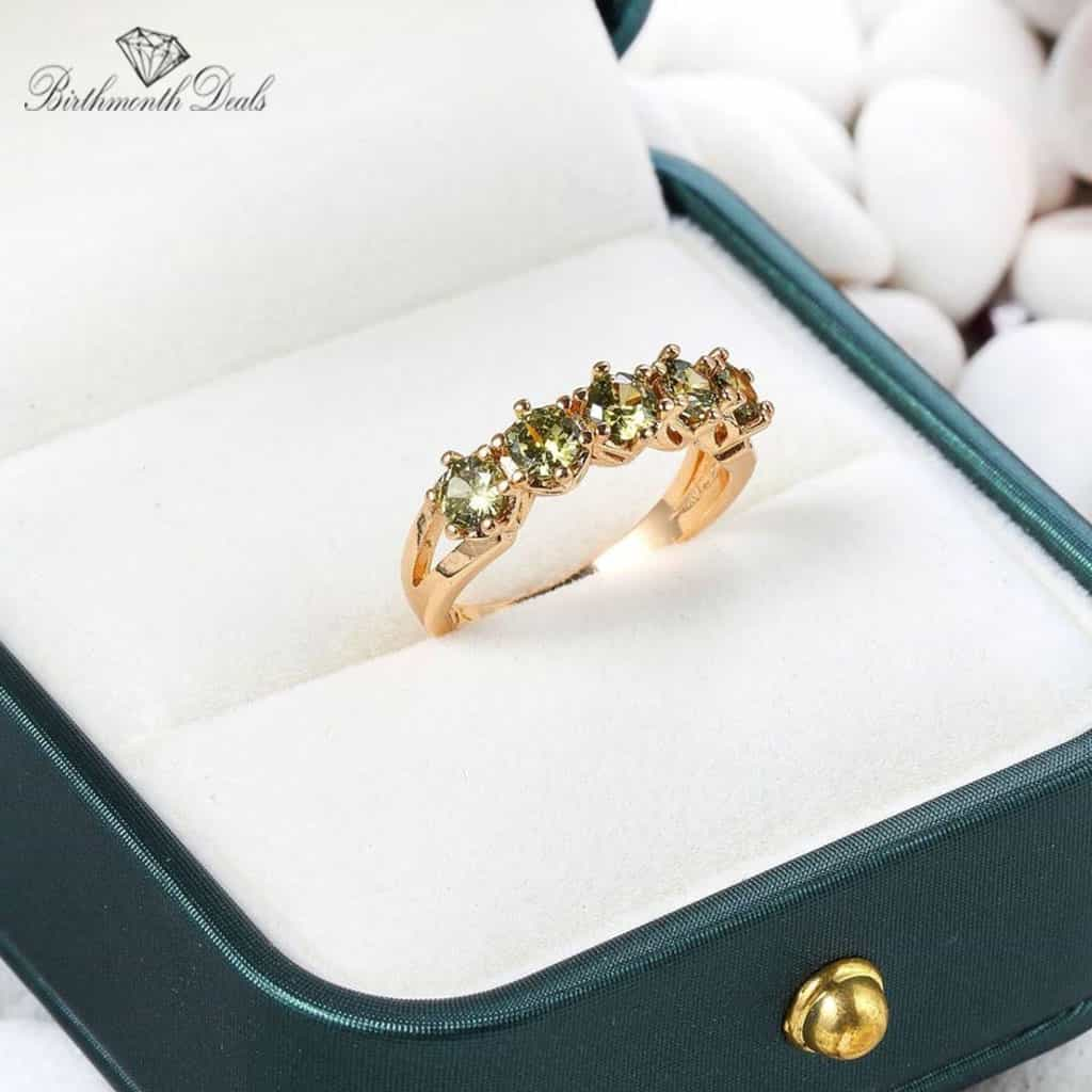 August Peridot Birthstone Ring - Birthmonth Deals