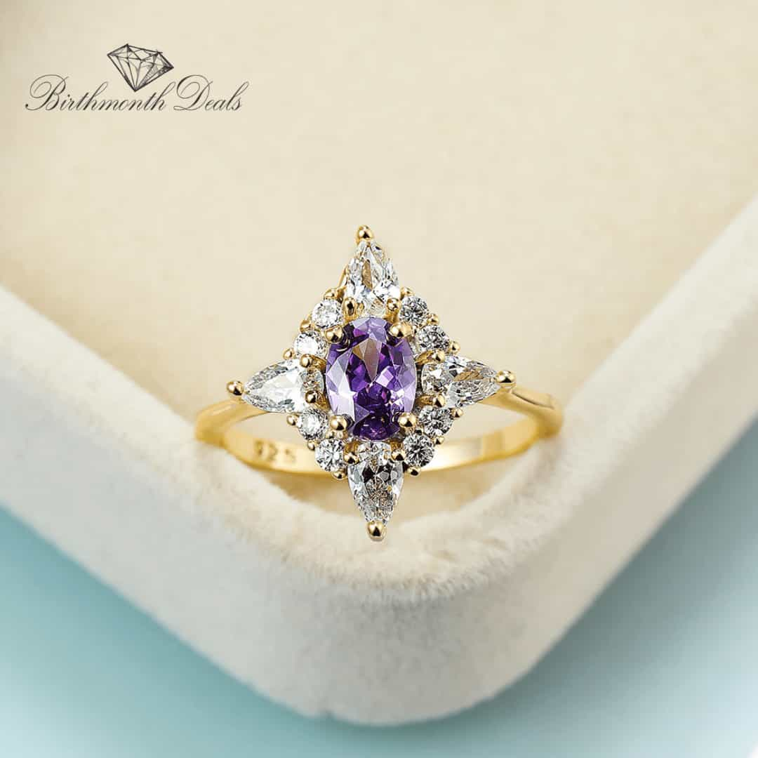 February Amethyst Birthstone Ring - Birthmonth Deals