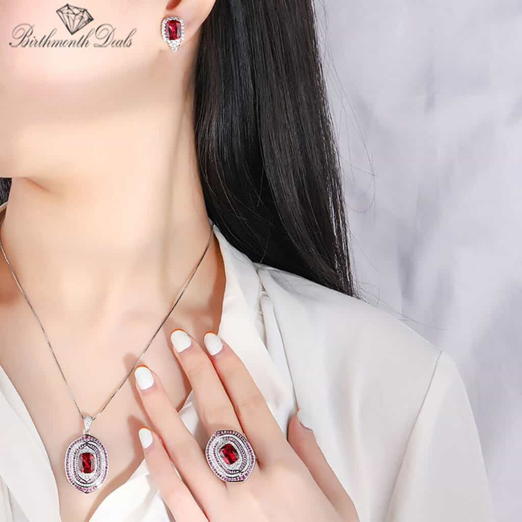 July Ruby Birthstone Jewelry Set - Birthmonth Deals