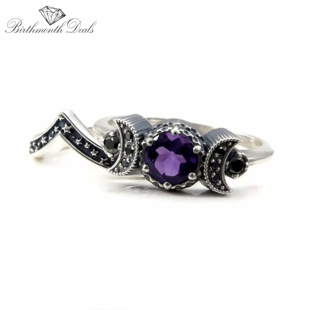 February Amethyst Birthstone Stacking Ring - Birthmonth Deals