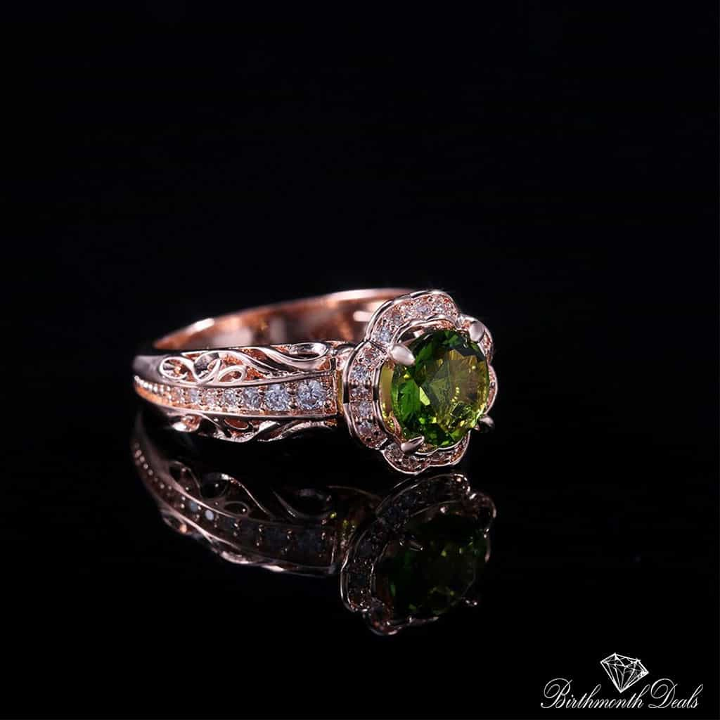 August Peridot Birthstone Ring - Birthmonth Deals