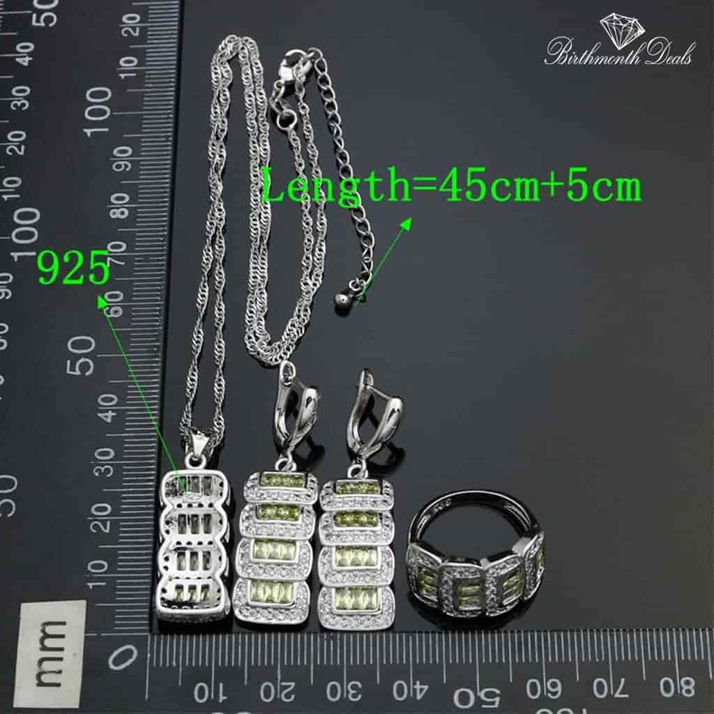 August Peridot Birthstone Jewelry Set - Birthmonth Deals