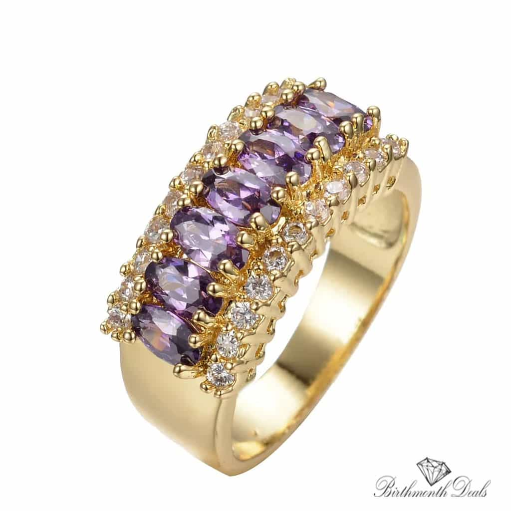 February Amethyst Birthstone Ring - Birthmonth Deals