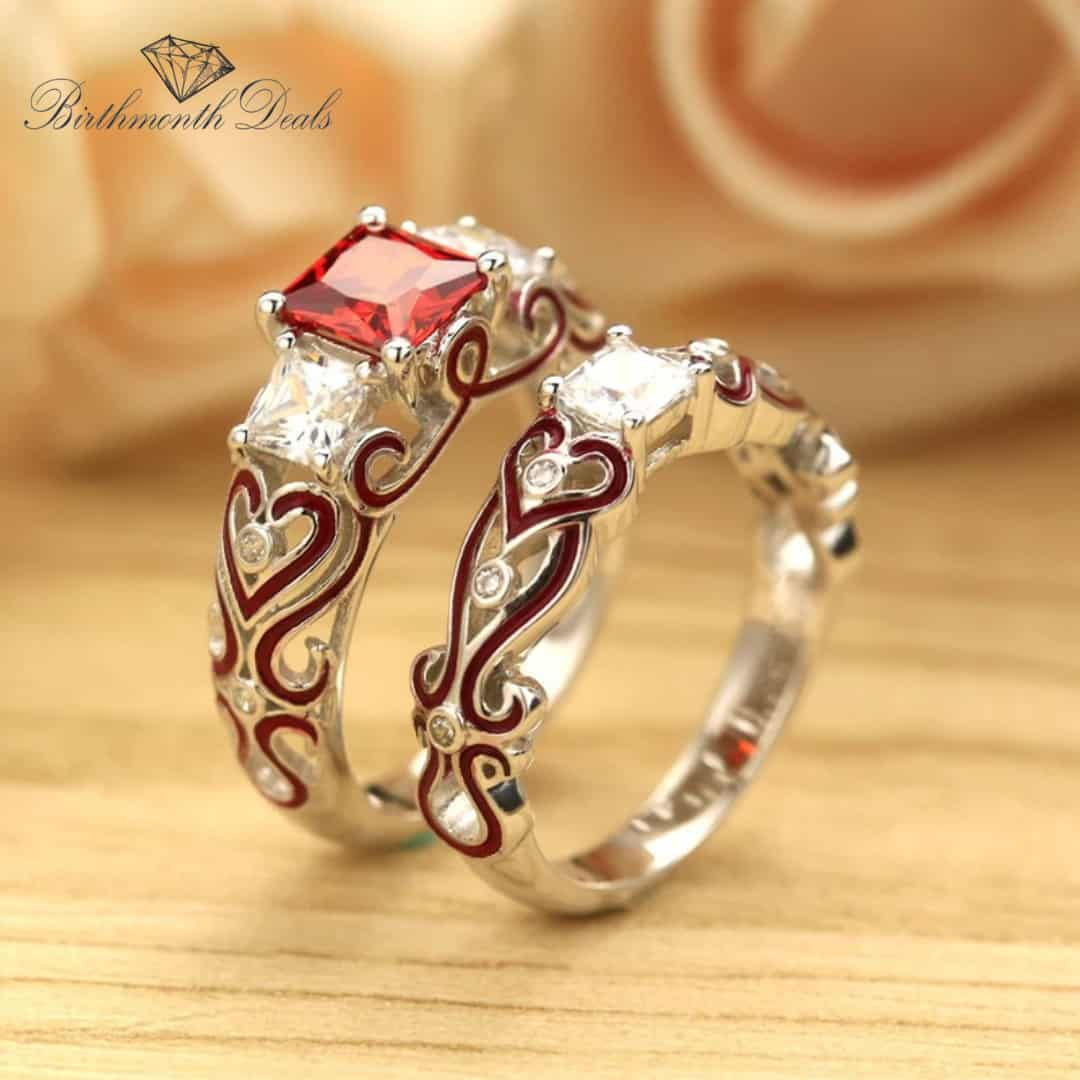 July Ruby Birthstone Stacking Ring - Birthmonth Deals