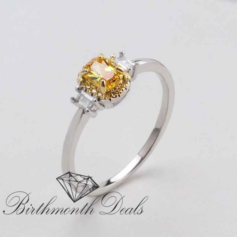 November Citrine Birthstone Ring - Birthmonth Deals