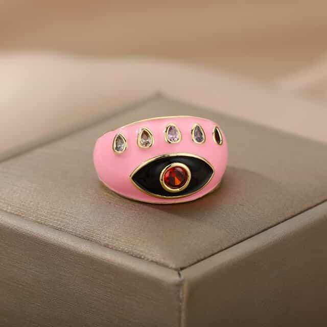 Adjustable Stainless Evil Eye Ring Collection - Birthmonth Deals