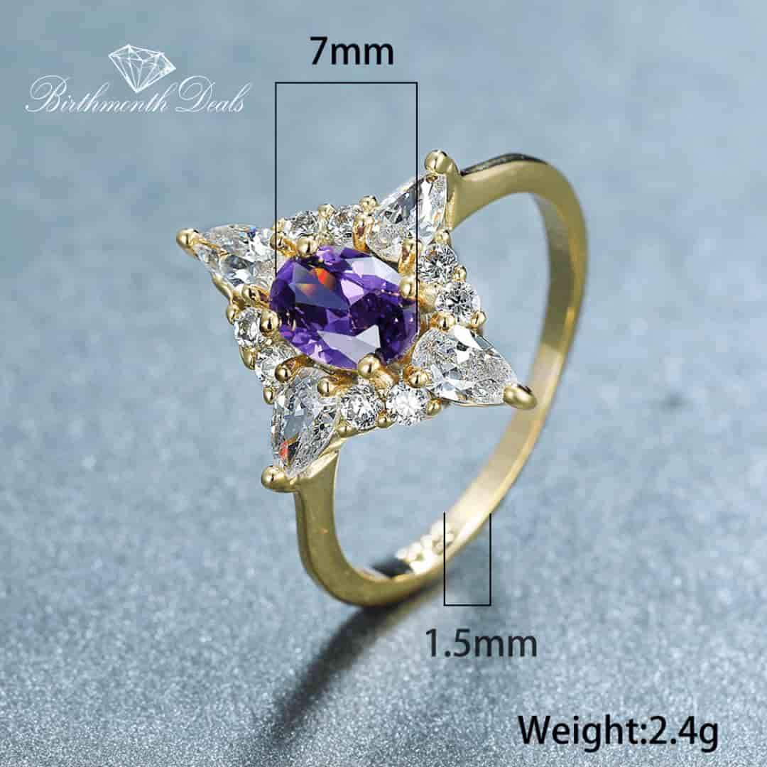 February Amethyst Birthstone Ring - Birthmonth Deals