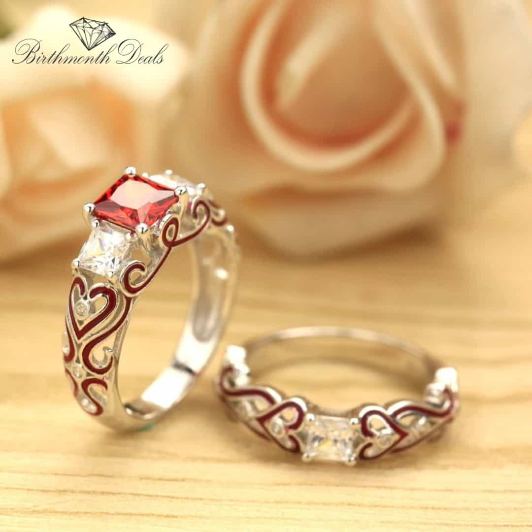 July Ruby Birthstone Stacking Ring - Birthmonth Deals